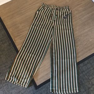 Green/multi colored silk pants